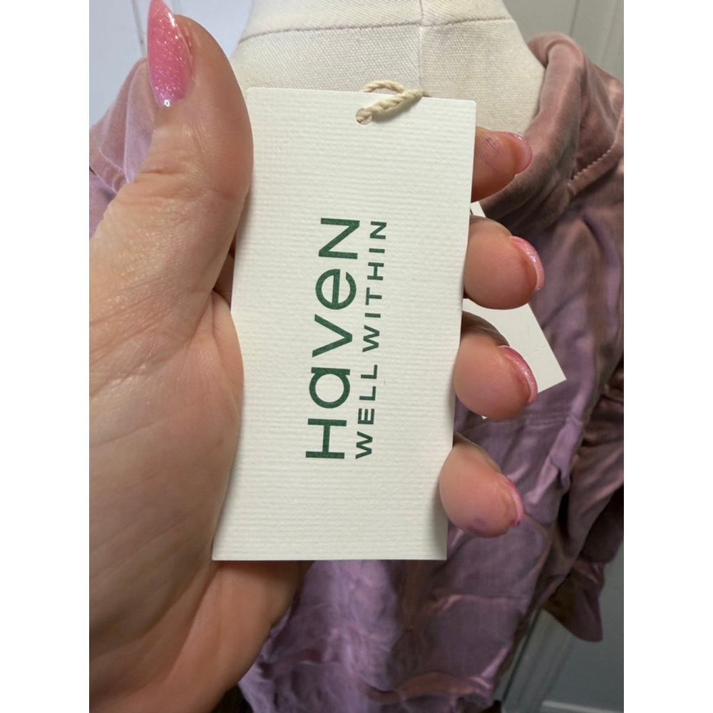 Haven Well Within Cupro Tunic Blouse Mauve Pink M NWT Collared Pullover Top - Picture 7 of 8